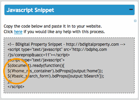 BDP JavaScript snippet